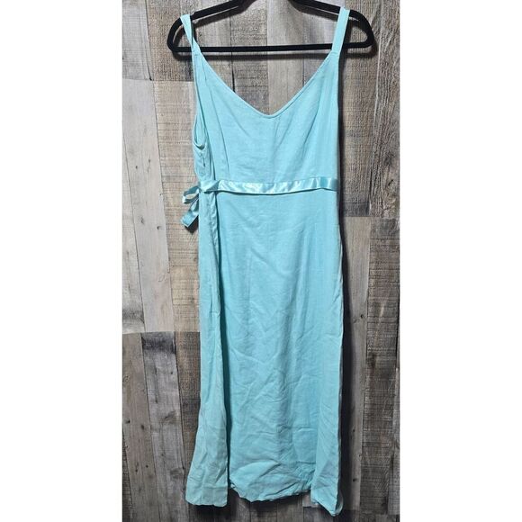 Willi Smith Teal Linen Midi Dress - Picture 2 of 3